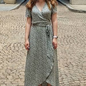 Green wrap dress universal threads